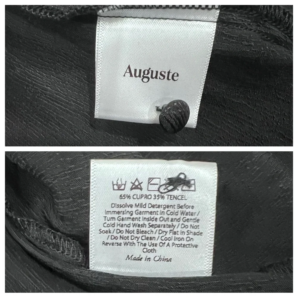 Auguste The Label Silky Jacquard Puff Sleeve Dress